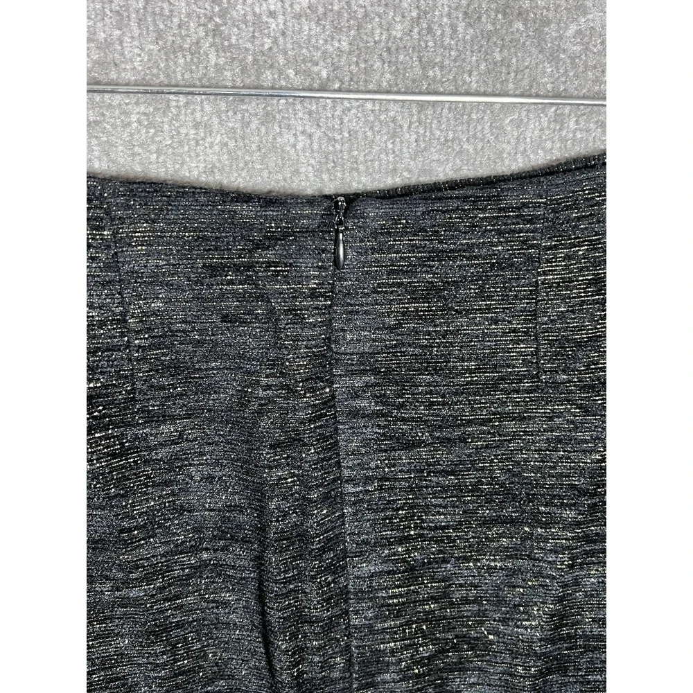 Vintage Gantos Straight Pencil Skirt Womens Size 8 Black Gold Metallic Textured
